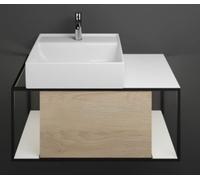 burgbad Junit lavabo en céramique avec meuble sous-lavabo SFKQ090, avec éclairage LED du meuble sous-lavabo, version gauche, largeur : 900mm, SFKQ090LF3150G0175, SFKQ090LF3150G0175, Colorazione: Rover