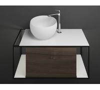 burgbad Junit lavabo en fonte minérale avec meuble sous-lavabo SFKR090, version à gauche, avec éclairage LED, largeur : 900mm, SFKR090LF3152G0175, SFKR090LF3152G0175, Colorazione: Decorazione Tartufo 