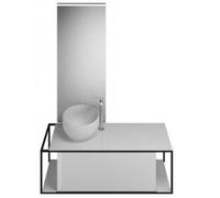 burgbad Junit Set Lavabo en fonte minérale avec meuble sous-lavabo, version à gauche, avec panneau diffuseur lumineux SFLG120, largeur : 1200mm, SFLG120LF3148G0175, SFLG120LF3148G0175, Colorazione: Bi
