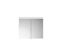 burgbad Lin20 Armoire de toilette avec éclairage LED et éclairage LED du lavabo, 2 portes, 800x700x170mm, SPQL080F5357, SPQL080F5357, Colorazione: Esche Dekor Cappuccino