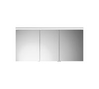 burgbad Lin20 armoire de toilette avec éclairage LED et éclairage LED du lavabo, 3 portes, porte du milieu à gauche, 1400x700x170mm, SPQL140RF5352, SPQL140RF5352, Colorazione: Grigio basale opaco con 