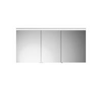 burgbad Lin20 armoire de toilette avec éclairage LED et éclairage LED du lavabo, 3 portes, porte du milieu butée à droite, 1400x700x170mm, SPQL140LF5381, SPQL140LF5381, Colorazione: Grigio scuro opaco