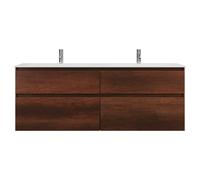 burgbad Lin20 double lavabo en fonte minérale blanc brillant avec meuble sous-lavabo, 4 tiroirs parallèles, 1620x495x612mm, SGIB162F5359C0001, SGIB162F5359C0001, Colorazione: Ruggine del decoro di que