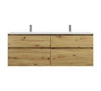 burgbad Lin20 double lavabo en fonte minérale blanc brillant avec meuble sous-lavabo, 4 tiroirs parallèles, 1620x495x612mm, SGIB162F5353C0001, SGIB162F5353C0001, Colorazione: Arredamento urbano in que