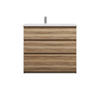 burgbad Lin20 lavabo en céramique blanc brillant y compris meuble souslavabo, 3 tiroirs, affleurement à gauche, 1030x495x912mm, SGHI103LF5357C0001, SGHI103LF5357C0001, Colorazione: Esche Dekor Cappucc