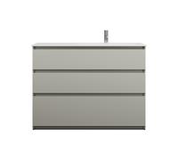 burgbad Lin20 lavabo en fonte minérale blanc mat aligné à droite inclus meuble souslavabo, 3 tiroirs, 1220x495x902mm, SGHY122RF5352C0037, SGHY122RF5352C0037, Colorazione: Grigio basalto opaco con bord