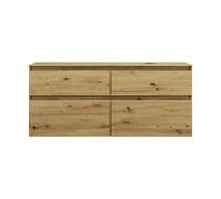burgbad Lin20 meuble sous-lavabo avec plan de toilette, découpe de la cuve à droite, 4 tiroirs, 1402x487x661mm, SGIF140RF5353, SGIF140RF5353, Colorazione: Arredamento urbano in quercia