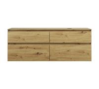 burgbad Lin20 Meuble sous-lavabo avec plan de toilette, découpe de la cuve à droite, 4 tiroirs, 1602x487x661mm, SGIF160RF5353, SGIF160RF5353, Colorazione: Arredamento urbano in quercia