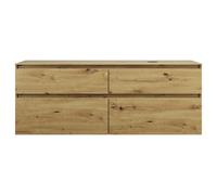 burgbad Lin20 meuble sous-lavabo avec plan de toilette, découpe de la cuve à droite, 4 tiroirs, 1602x552x661mm, SGRA160RF5353, SGRA160RF5353, Colorazione: Arredamento urbano in quercia