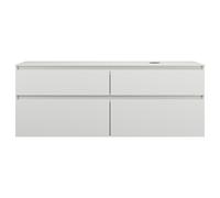 burgbad Lin20 meuble sous-lavabo avec plan de toilette, découpe de la cuve à droite, 4 tiroirs, 1602x552x661mm, SGRA160RF5375, SGRA160RF5375, Colorazione: Bianco opaco