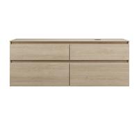 burgbad Lin20 meuble sous-lavabo avec plan de toilette, découpe de la cuve à droite, 4 tiroirs, 1602x552x661mm, SGRA160RF5355, SGRA160RF5355, Colorazione: Decorazione in quercia Cashmere