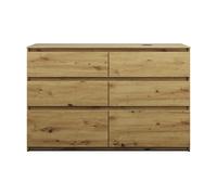burgbad Lin20 meuble sous-lavabo avec plan de toilette, découpe de la cuve à droite, 6 tiroirs, 1402x552x900mm, SGRB140RF5353, SGRB140RF5353, Colorazione: Arredamento urbano in quercia