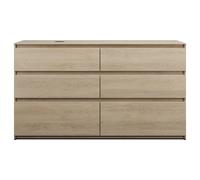 burgbad Lin20 meuble sous-lavabo avec plan de toilette, découpe de la cuve à gauche, 6 tiroirs, 1602x552x900mm, SGRB160LF5355, SGRB160LF5355, Colorazione: Decorazione in quercia Cashmere