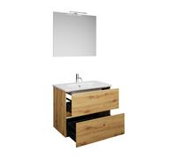burgbad Rocio Ensemble miroir avec lampe LED, lavabo et meuble sous-lavabo, largeur 800mm, SGYP080F6224C0001, SGYP080F6224C0001, Colorazione: Arredamento urbano in rovere
