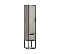 burgbad Vry Armoire haute, 1 porte, charnières à gauche, 1 tiroir, compartiment ouvert, largeur 360mm, SGWN035LF6021G0253, SGWN035LF6021G0253, Colorazione: Decorazione in quercia argento
