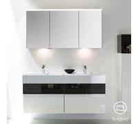 Burgbad Yumo mobile con lavabo doppio, con armadietto a specchio, SFLC132LF3193C0001, Yumo [Mobili da Bagno > Set Mobili da Bagno]
