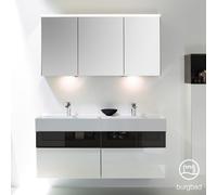 Burgbad Yumo mobile con lavabo doppio, con armadietto a specchio, SFLC132RF3193C0037, Yumo [Mobili da Bagno > Set Mobili da Bagno]