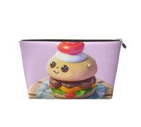 Burger Baby Borsa per il trucco da donna Stampa Borsa per il trucco da viaggio di grande capacità, Borsa per la rasatura da toeletta impermeabile in pelle Borsa, Oro