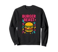 Burger Beast - Divertente Design con Cibo al Neon Felpa