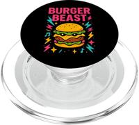 Burger Beast - Divertente design con cibo al neon PopSockets PopGrip per MagSafe