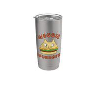 Burger Cat Veggie Purrger Vegano Vegetariano Dieta a base vegetale Bicchiere termico in acciaio inox doppia parete