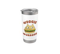 Burger Cat Veggie Purrger Vegano Vegetariano Dieta a base vegetale Bicchiere termico in acciaio inox doppia parete