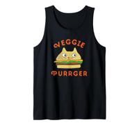 Burger Cat Veggie Purrger Vegano Vegetariano Dieta a Base vegetale Canotta