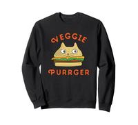Burger Cat Veggie Purrger Vegano Vegetariano Dieta a Base vegetale Felpa