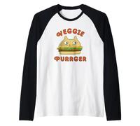 Burger Cat Veggie Purrger Vegano Vegetariano Dieta a Base vegetale Maglia con Maniche Raglan
