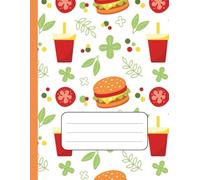 Burger & Cola Composition Notebook: Funny Fast Food Doodle Cover with Hamburgers & Soda | Wide Ruled | 110 Lined Pages | 8.5 x 11 in | Fun School Notebook for Kids & Teens