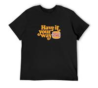 Burger King Logo Have It Your Way Hamburger Fast Food Mens T-Shirt Unisex Black Top Tee L