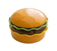 Burger Plates - Funny Ceramic Stackable Bowls, Hamburger Shaped Dinner Plates Set, Ceramic stackable burger plate set for Food Snack Dessert Home Kitchen Restaurant Camping Picnic BBQ Party