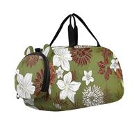 Burgers Blue Food Print Travel Duffle Bags Girls Tote Overnight Weekender Duffel Carry on Duffel Bag Boy Sports Duffle Bag, Fiori Floreali Verde Oliva, classico