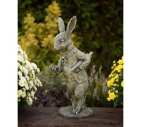 Burgess Home & Garden Statuetta da giardino a forma di coniglio bianco, Alice nel paese delle meraviglie in resina pesante, LO24069