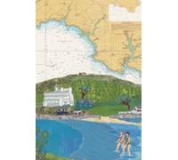 Burgh Island Devon A6 pocket notebook journal - coastal nautical designs sewn onto old sea charts maps | 120 lined pages