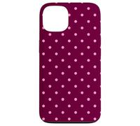Burgundy and Pink Polka Dots Tiny Polkadots Aesthetic Custodia per iPhone 13