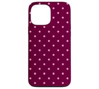 Burgundy and Pink Polka Dots Tiny Polkadots Aesthetic Custodia per iPhone 13 Pro Max