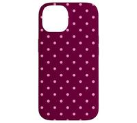 Burgundy and Pink Polka Dots Tiny Polkadots Aesthetic Custodia per iPhone 14