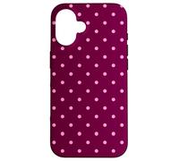 Burgundy and Pink Polka Dots Tiny Polkadots Aesthetic Custodia per iPhone 16