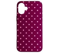 Burgundy and Pink Polka Dots Tiny Polkadots Aesthetic Custodia per iPhone 16 Plus