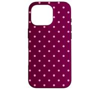 Burgundy and Pink Polka Dots Tiny Polkadots Aesthetic Custodia per iPhone 16 Pro