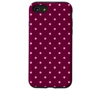 Burgundy and Pink Polka Dots Tiny Polkadots Aesthetic Custodia per iPhone SE (2020) / 7/8