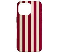 Burgundy & Beige Stripes Elegant Vertical Lines Minimalist Custodia per iPhone 16 Pro