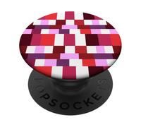 Burgundy Color Block Checkered Checker Abstract Checkerboard PopSockets PopGrip Adesivo