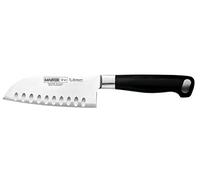 Burgvogel, Coltello Santoku Solingen, forgiato, 13 cm, Master Line, lama con scanalature, inossidabile, nero, coltello da cuoco giapponese lavabile in lavastoviglie