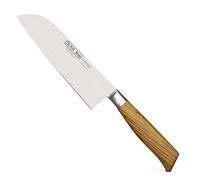 Burgvogel Solingen, Coltello Santoku, 18 cm, forgiato, in legno d'oliva, Oliva Line, inossidabile, coltello da cuoco giapponese made in Germany, affilato