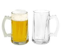BURI 2 bicchieri da birra piccoli con manico, 422 ml, 8 x 15 cm, due brocche, misura 2 pezzi, 0,4 l