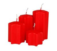 BURI 4 candele dell'Avvento Natale, colore rosso, a forma di stella
