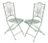 Buri Antico Metallo Sedia Pieghevole Set da 2 Sedia da Giardino Sedia per Balcone Sedia Metallo dekostühle