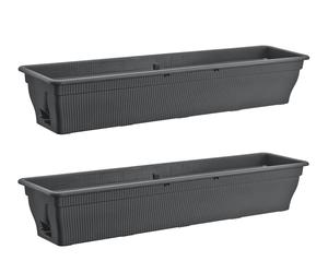BURI Set Blumenkasten 100cm Anthrazit Wasserspeicher con Drenaggio 25L